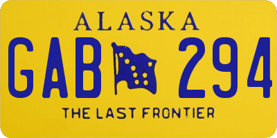 AK license plate GAB294