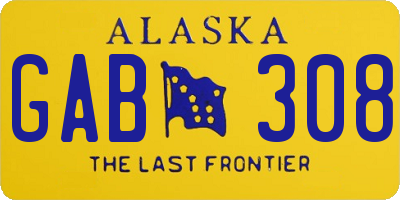 AK license plate GAB308