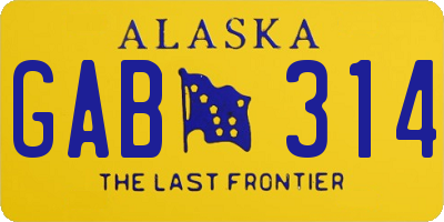 AK license plate GAB314