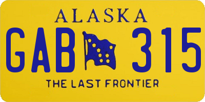 AK license plate GAB315