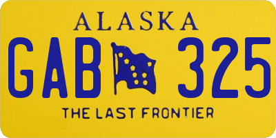AK license plate GAB325