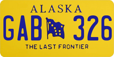 AK license plate GAB326