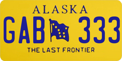 AK license plate GAB333