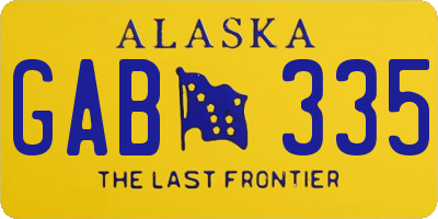 AK license plate GAB335