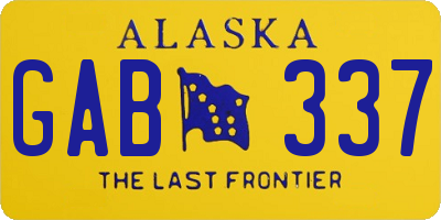 AK license plate GAB337