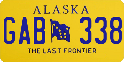 AK license plate GAB338