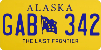 AK license plate GAB342