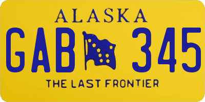 AK license plate GAB345