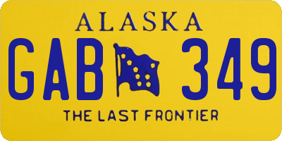 AK license plate GAB349