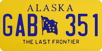 AK license plate GAB351