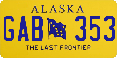 AK license plate GAB353