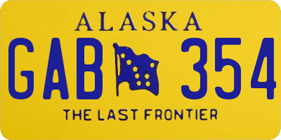 AK license plate GAB354