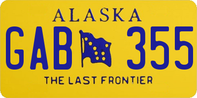 AK license plate GAB355