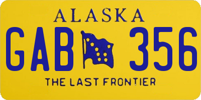 AK license plate GAB356