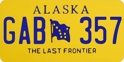 AK license plate GAB357