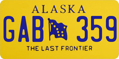 AK license plate GAB359