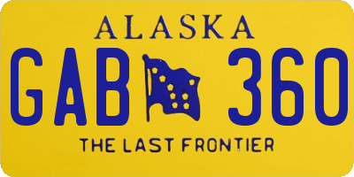 AK license plate GAB360