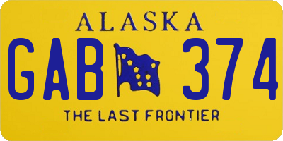 AK license plate GAB374