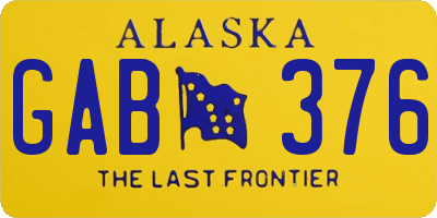 AK license plate GAB376