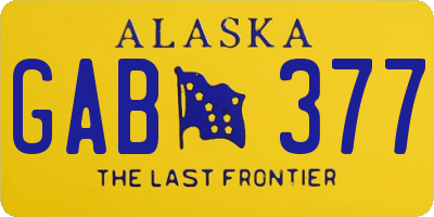 AK license plate GAB377