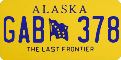 AK license plate GAB378