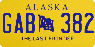 AK license plate GAB382