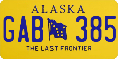AK license plate GAB385