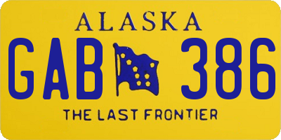 AK license plate GAB386