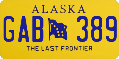 AK license plate GAB389