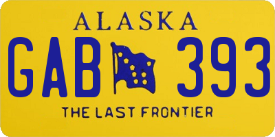 AK license plate GAB393