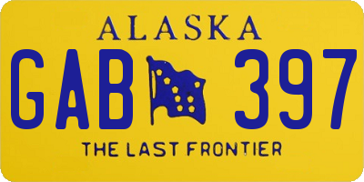 AK license plate GAB397