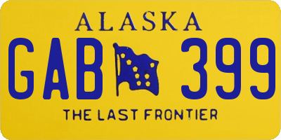 AK license plate GAB399