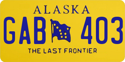 AK license plate GAB403