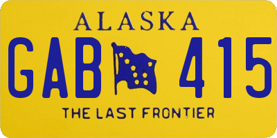 AK license plate GAB415