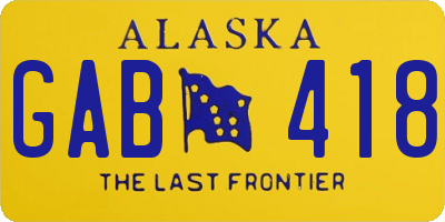 AK license plate GAB418