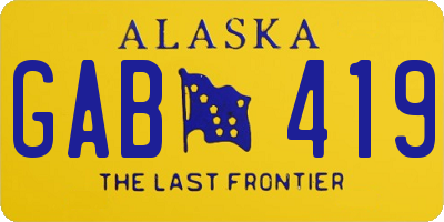 AK license plate GAB419