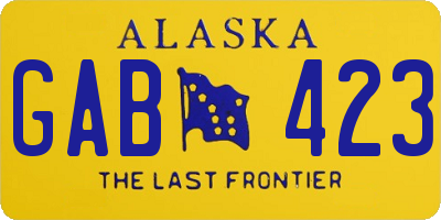 AK license plate GAB423