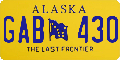 AK license plate GAB430