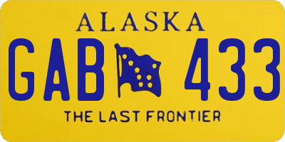 AK license plate GAB433