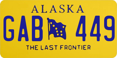 AK license plate GAB449