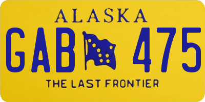 AK license plate GAB475
