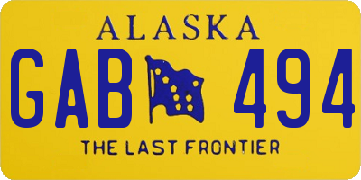 AK license plate GAB494