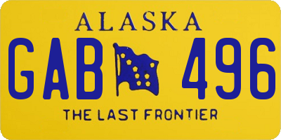 AK license plate GAB496
