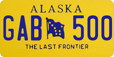 AK license plate GAB500