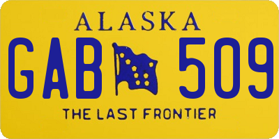AK license plate GAB509