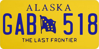 AK license plate GAB518