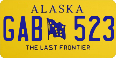 AK license plate GAB523