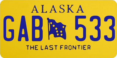 AK license plate GAB533
