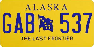 AK license plate GAB537