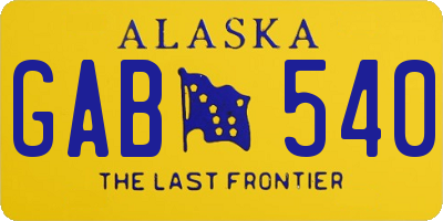 AK license plate GAB540